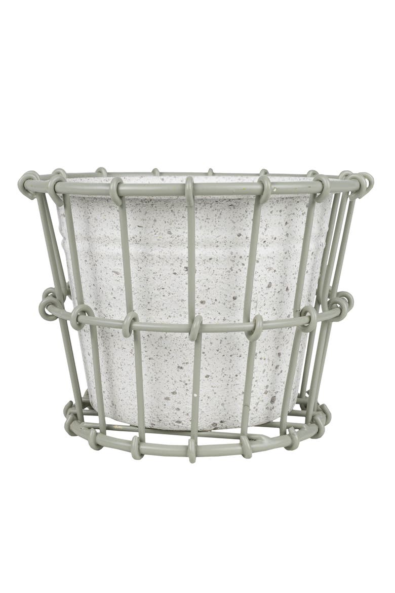 Mini 2-Piece Planter Gray Metal, Main, color, Gray