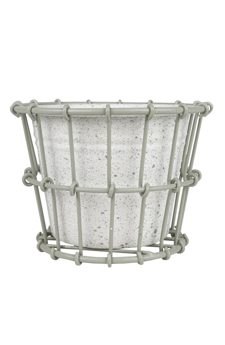 Foreside Home and Garden Mini 2-Piece Planter Gray Metal, Main, color, Gray