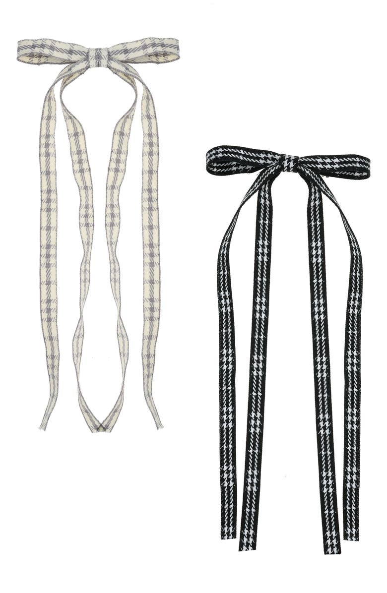 L. Erickson Georgia Assorted 2-Pack Bow Barrettes, Main, color, Plaid