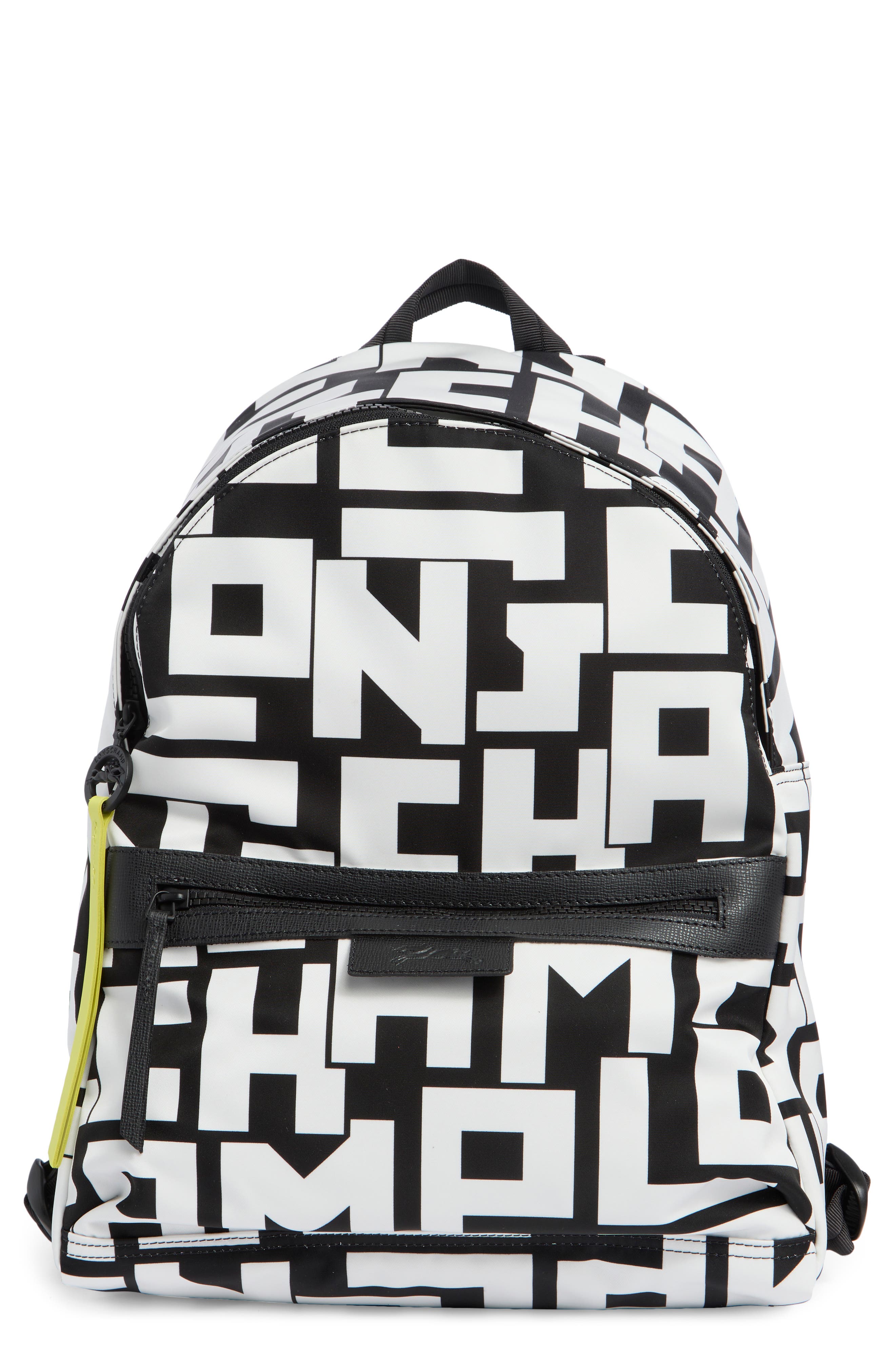 Longchamp Le Pliage Medium Backpack, Main, color, Black/ White