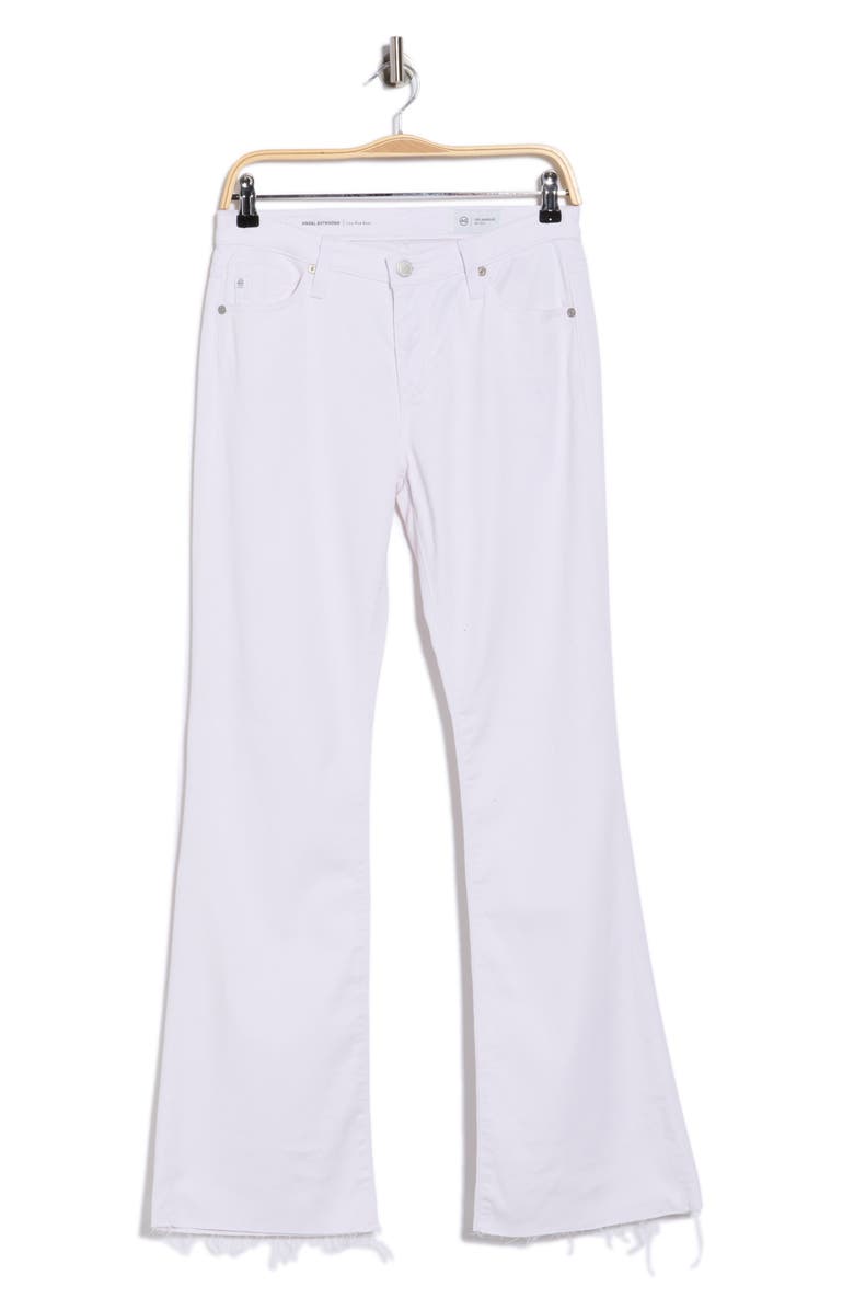 AG Angel Raw Hem Low Rise Bootcut Jeans, Alternate, color, Pearl White