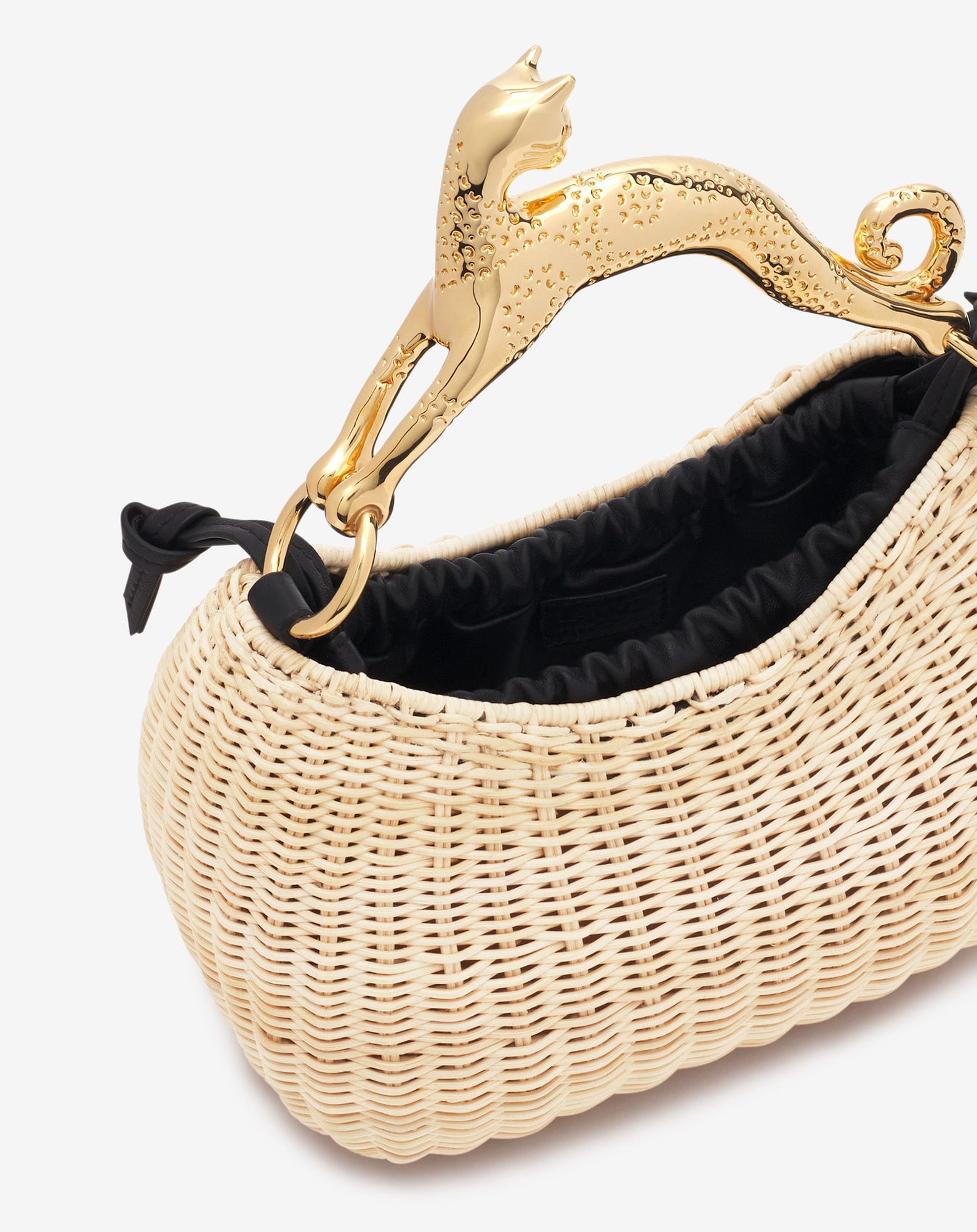 Lanvin Wicker Hobo Cat Bag Sm, Alternate, color, 