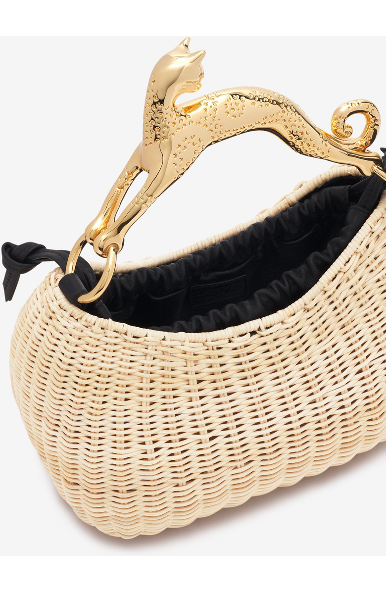 Lanvin Wicker Hobo Cat Bag Sm, Alternate, color,