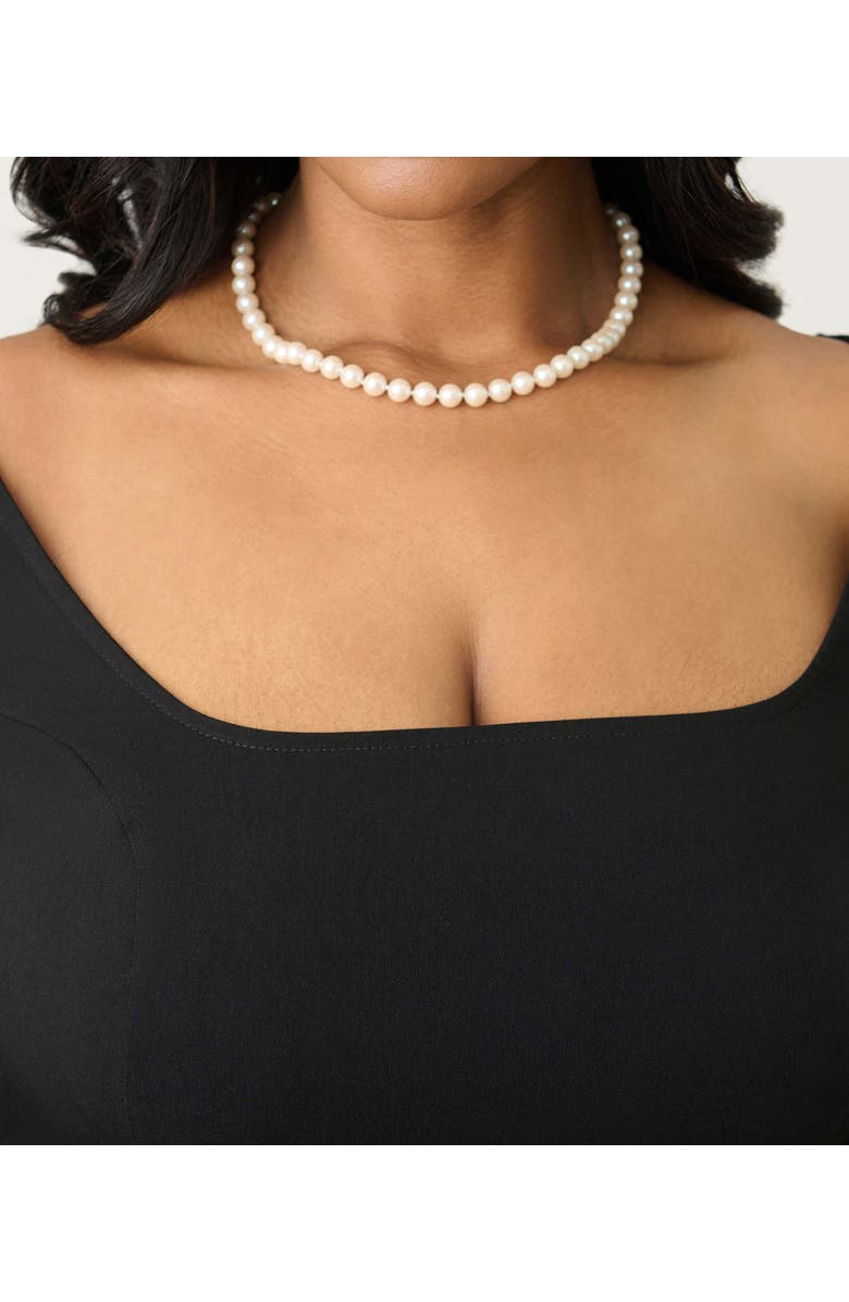 Unique Vintage Plus Size Square Neck Pleated Swing Dress, Alternate, color, Black