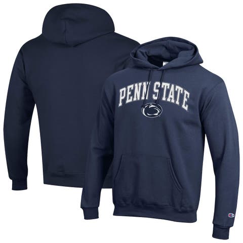Men's Champion  Navy Penn State Nittany Lions Arched Logo Fleece Pullover Hoodie