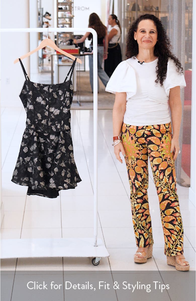 Belle Metallic Floral Jacquard Cocktail Minidress, sales video thumbnail