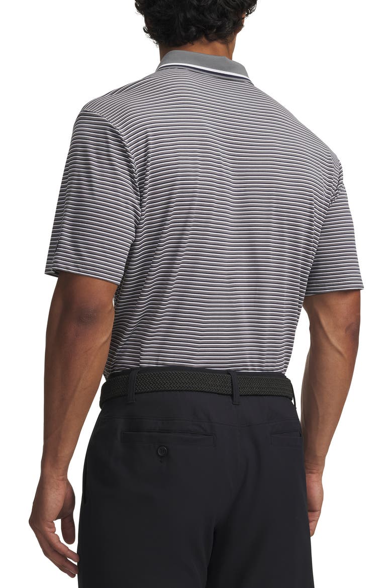 ArmourDry Striped Performance Polo, Alternate, color, CLAY GREEN/ WHITE/ NAVY