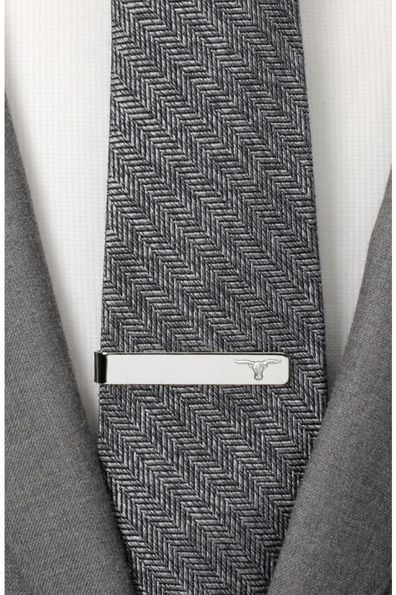 Longhorn Tie Bar, Alternate, color, SILVER