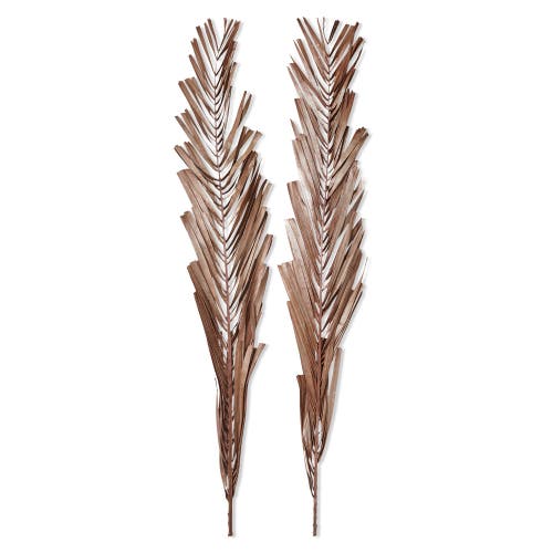 Tag Khajur Leaves Set Of 2 Artificial Flower Stems For Decor In Brown