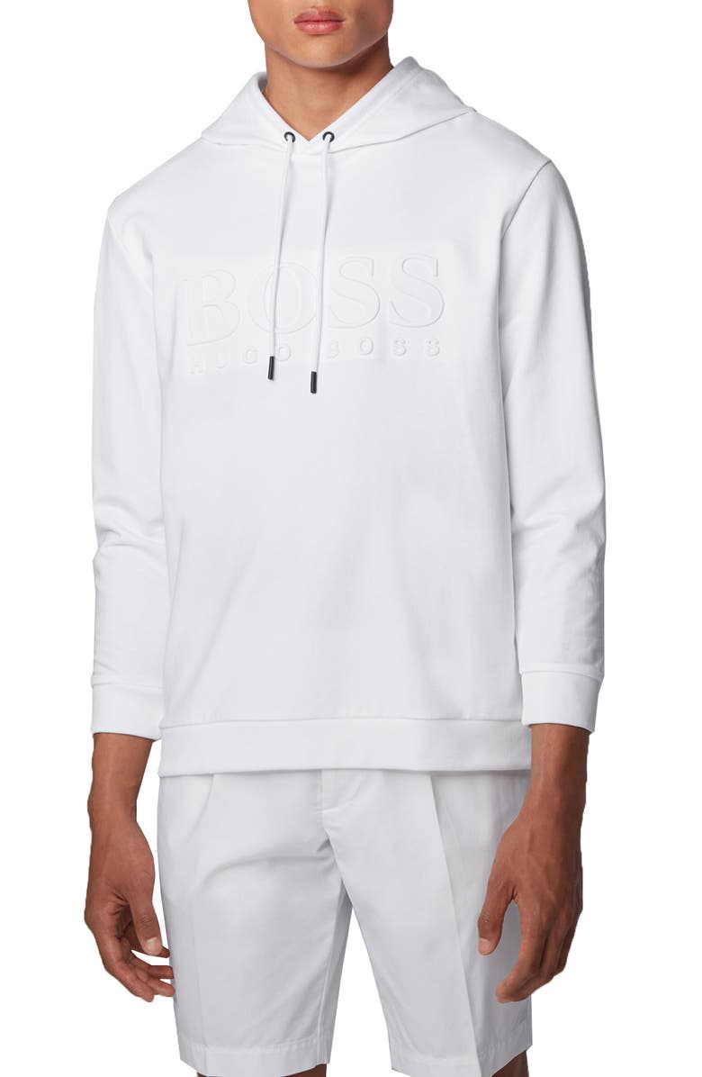 BOSS Heritage Logo Embossed Hoodie, Main, color,