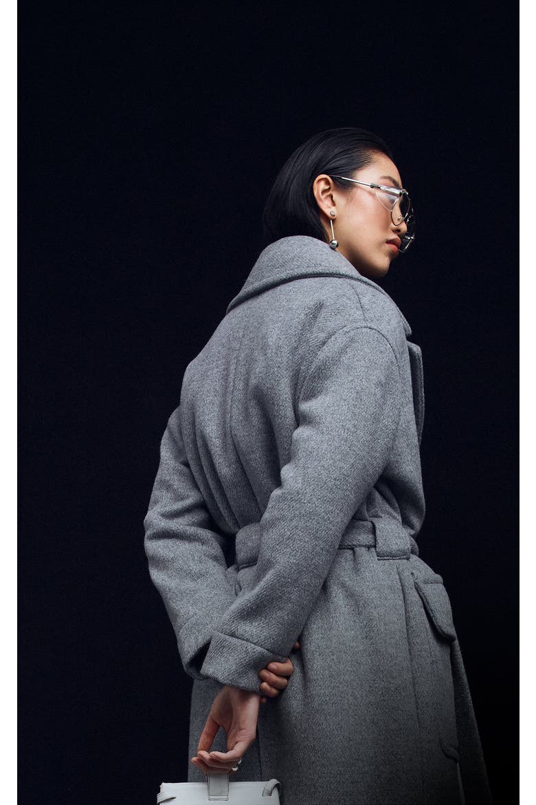 Sustainable Wool Down Coat, Alternate, color, Gray