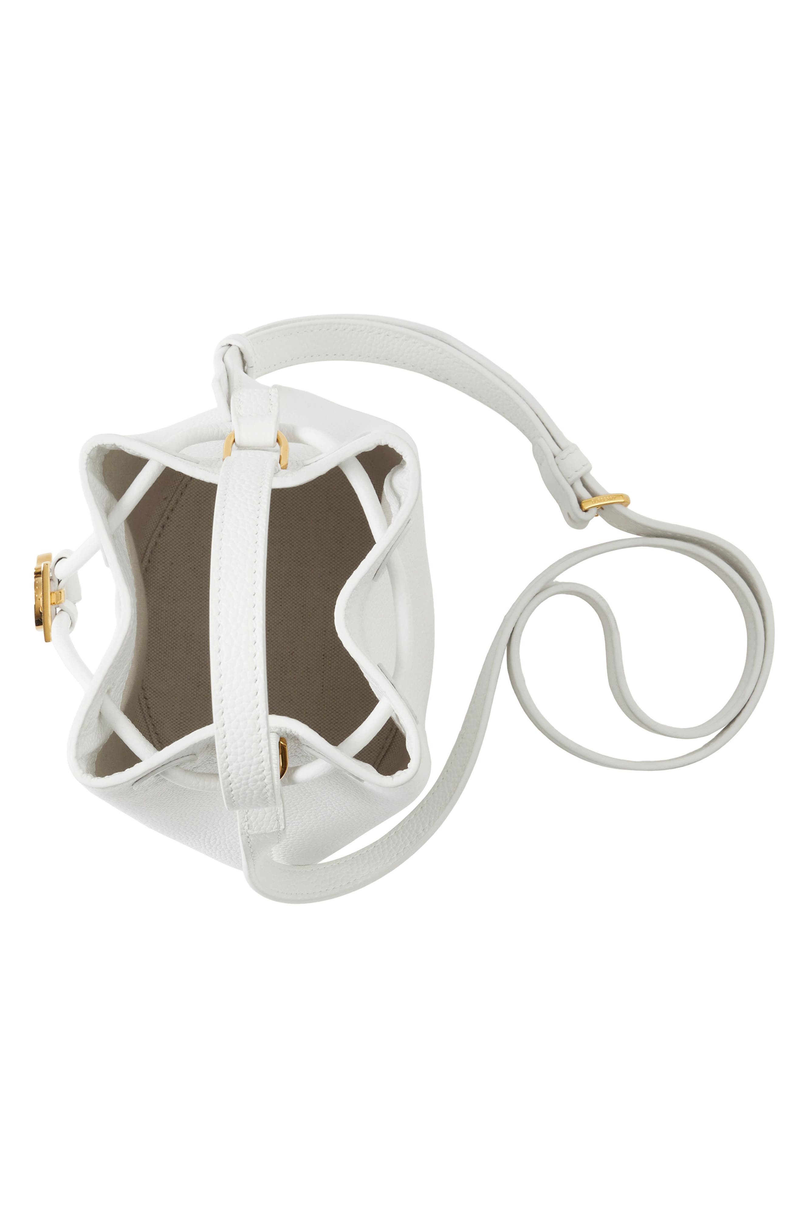 Burberry Mini Monogram Drawstring Bucket Bag, Alternate, color, 