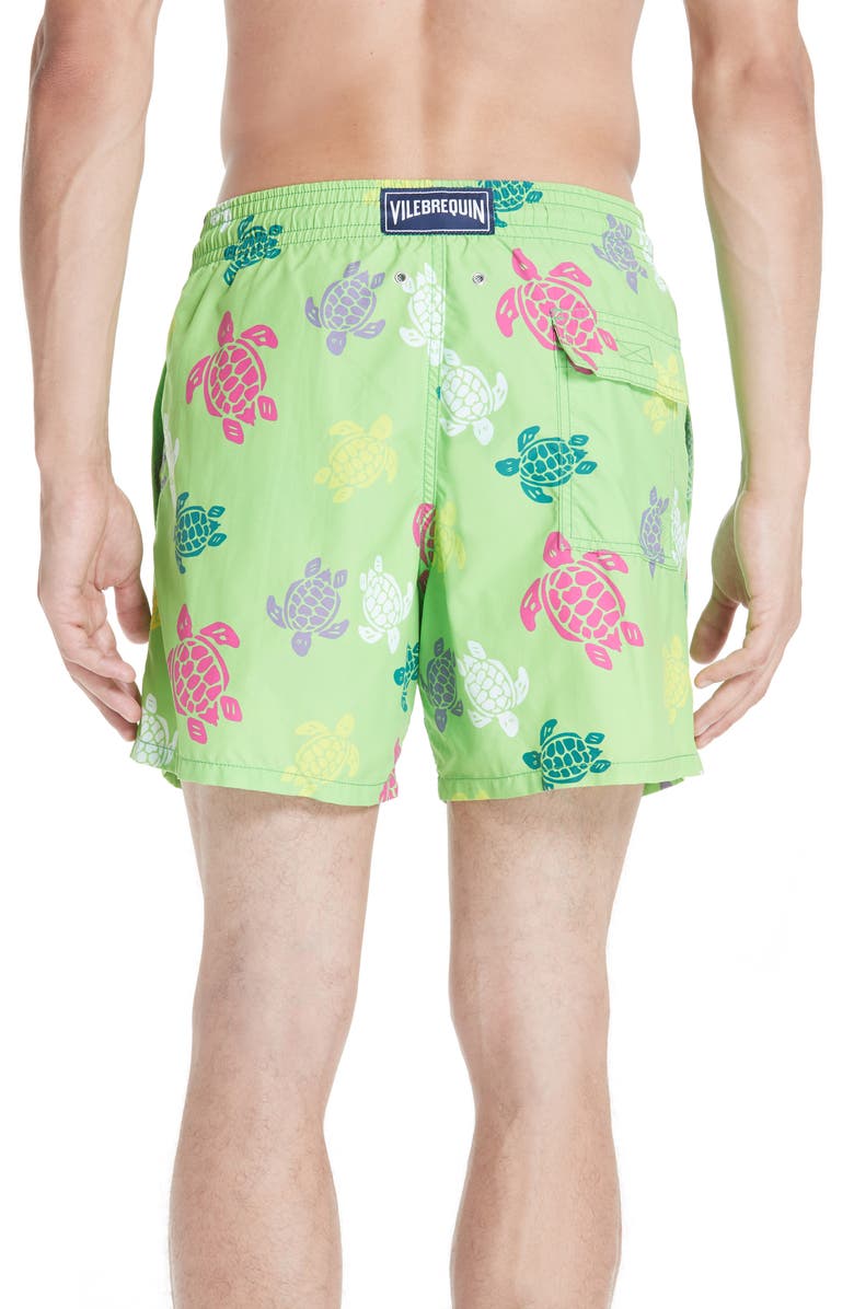 Vilebrequin Turtle Print Swim Trunks, Alternate, color, 
