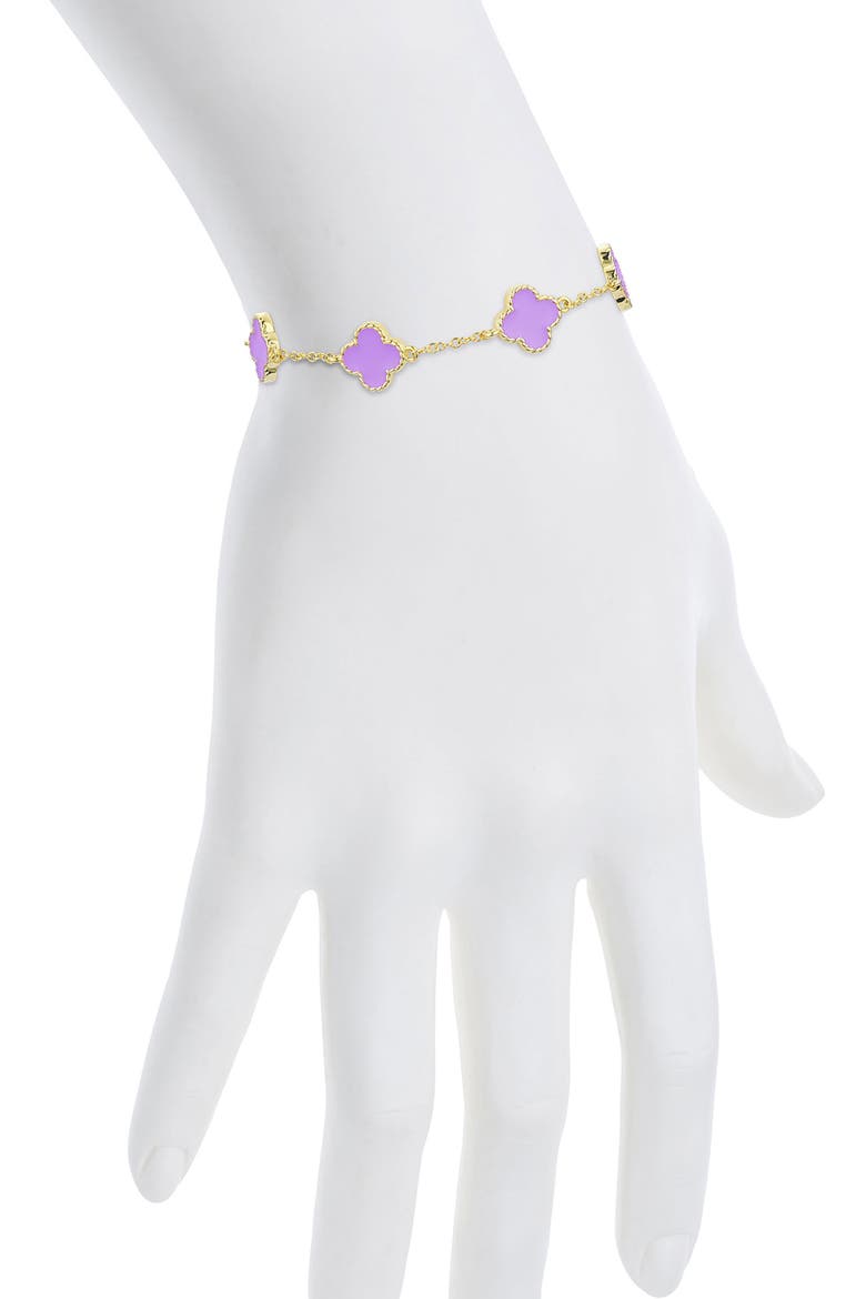 Kids' Clover Bracelet, Alternate, color, PURPLE