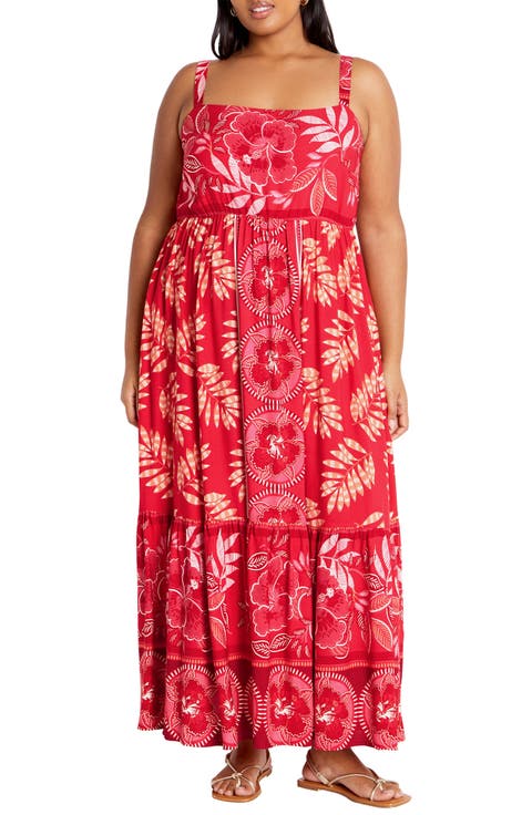 Eden Print Maxi Sundress (Plus)