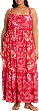 City Chic Eden Print Maxi Sundress