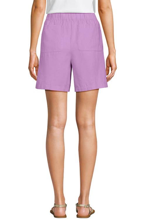 LANDS' END LANDS' END LINEN HIGH RISE PULL ON 7" SHORTS