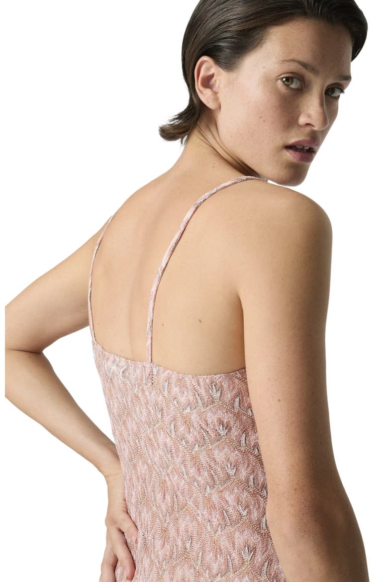 Mini Cover-up Dress In Lamé Viscose With Foliage Motif, Alternate, color, Multicoloured