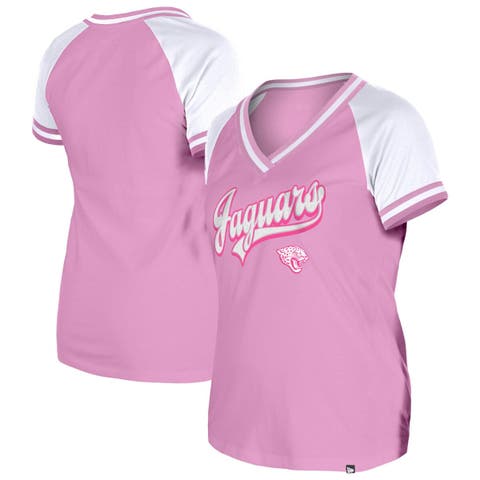 Women
s New Era Pink Jacksonville Jaguars Mommy 
Me V-Neck T-Shirt