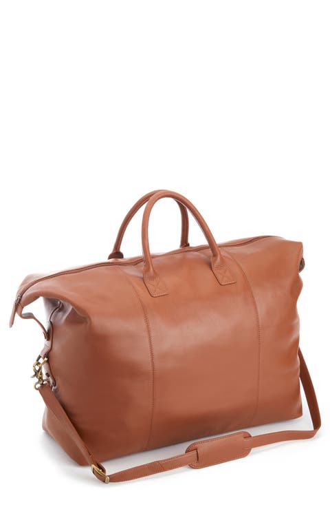 Personalized Weekend Leather Duffle Bag