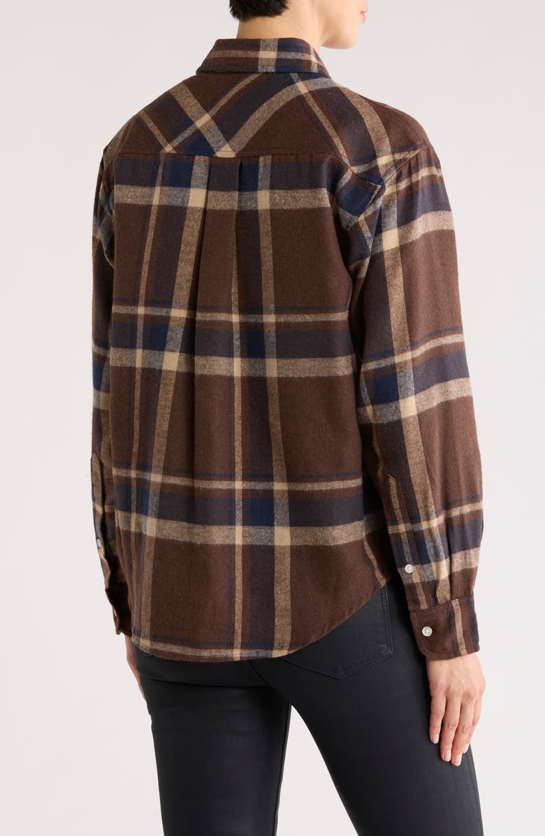 DL1961 Themla Oversize Plaid Flannel Button-Up Shirt, Alternate, color, Brown Plaid
