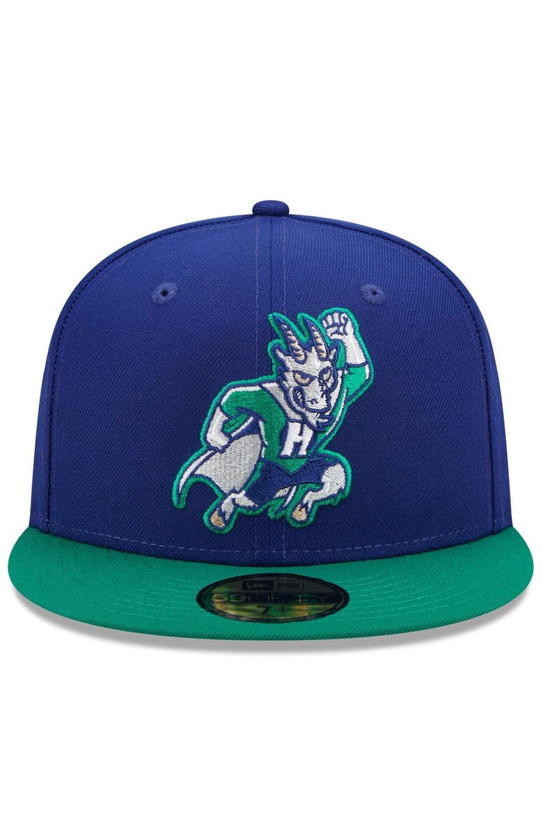 New Era Men's New Era Blue/Green Hartford Yard Goats Marvel x Minor League 59FIFTY Fitted Hat, Alternate, color, 