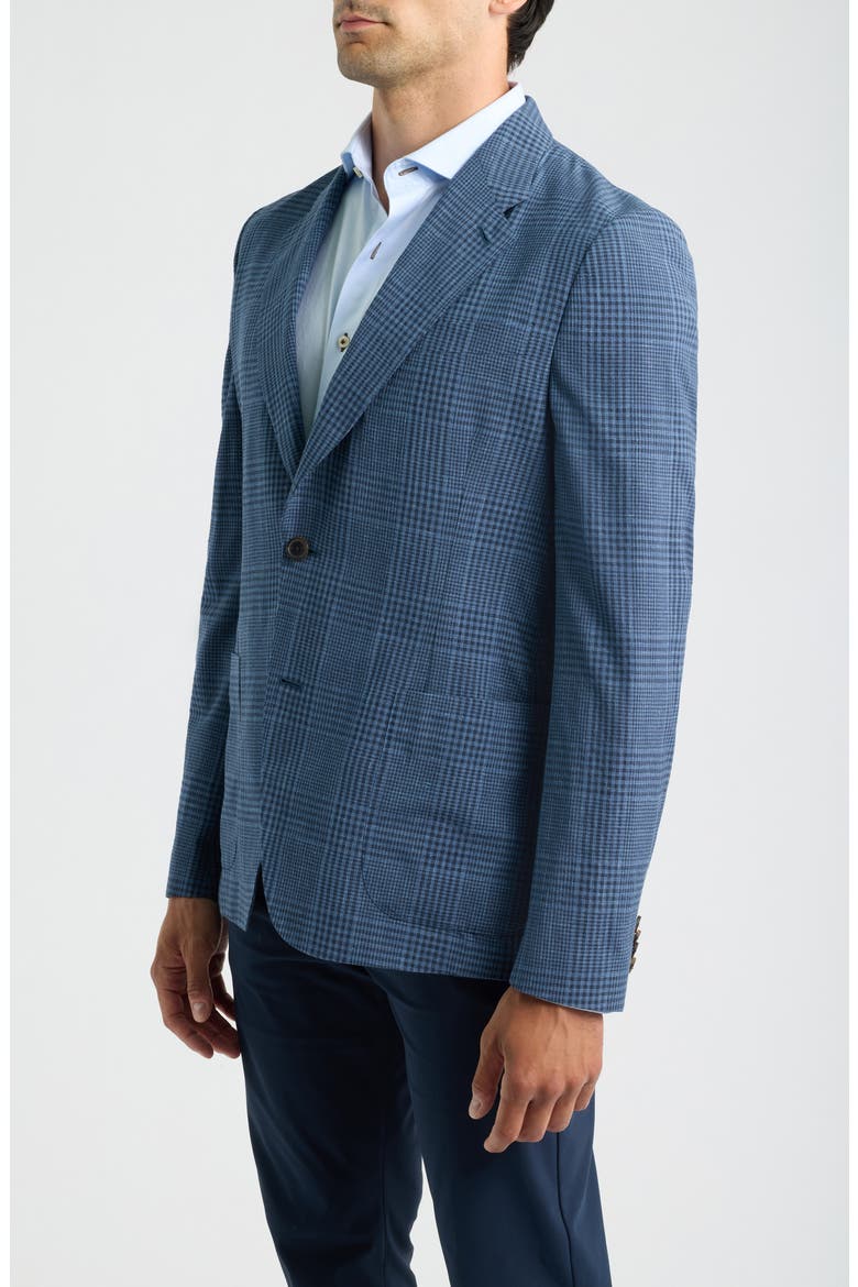 Plaid Wool, Silk & Linen Sport Coat, Alternate, color, GREYISH BLUE