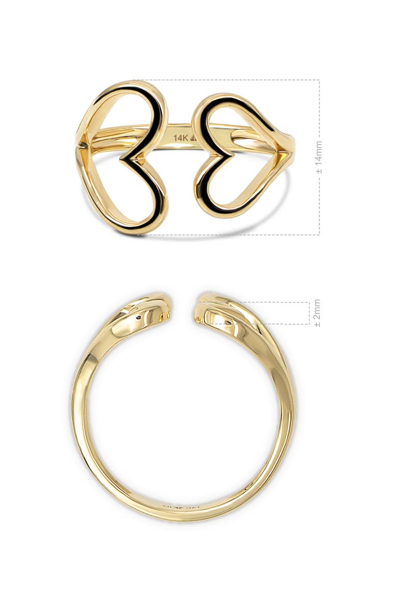 Couple Heart Ring in 14K Gold, Alternate, color, Yellow Gold