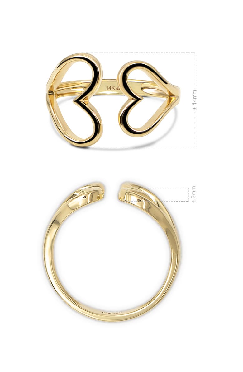 DEVATA Couple Heart Ring in 14K Gold, Alternate, color, Yellow Gold