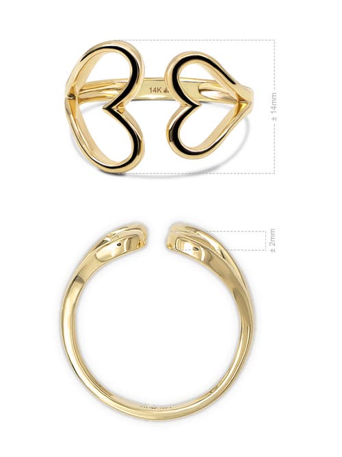 Devata Couple Heart Ring In Gold