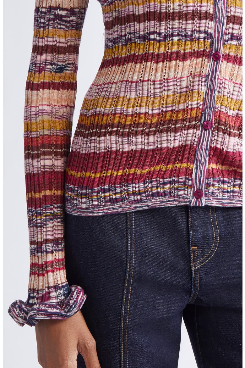 Lex Ruffle Space Dye Cardigan, Alternate, color, PRISM