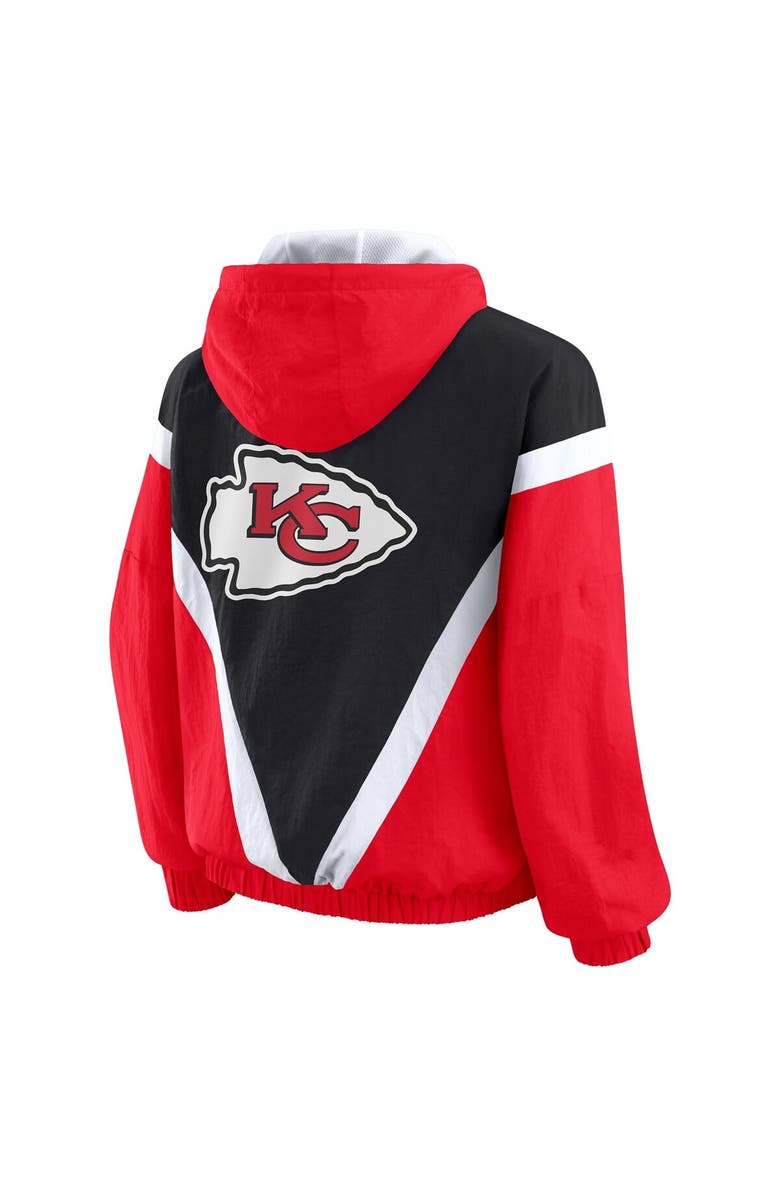 WEAR by Erin Andrews Women's WEAR by Erin Andrews Red/Black Kansas City Chiefs Plus Size Retro Crinkle Full-Zip Hoodie Windbreaker Jacket, Alternate, color, Red