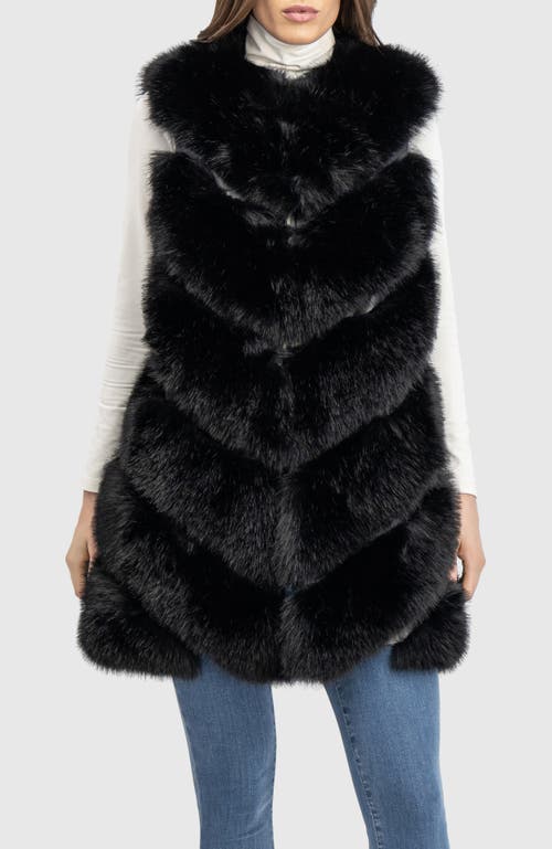 Lyla Grant Fur-free Fox (faux Fur) Vest In Black