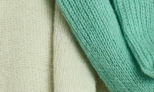 Portolano Colorblock Lambswool & Angora Blend Knit Scarf In Blue
