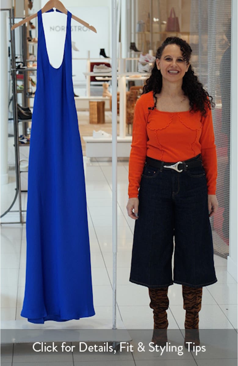 Bare Hammered Satin Maxi Dress, sales video thumbnail