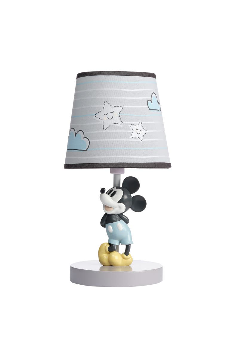 Lambs & Ivy Disney Baby Moonlight Mickey Mouse Lamp with Shade & Bulb, Main, color, Gray