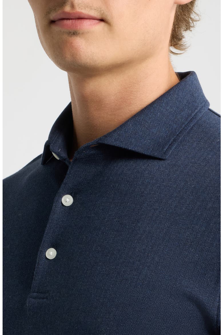 Herringbone Long Sleeve Polo, Alternate, color, NAVY
