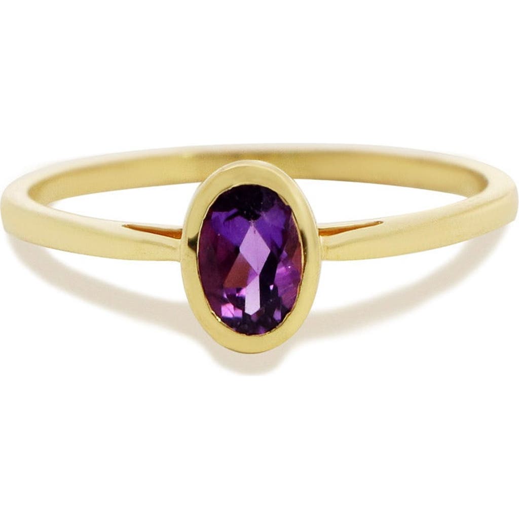 The Lovery Fine Jewelry Oval Amethyst Bezel Ring In Purple
