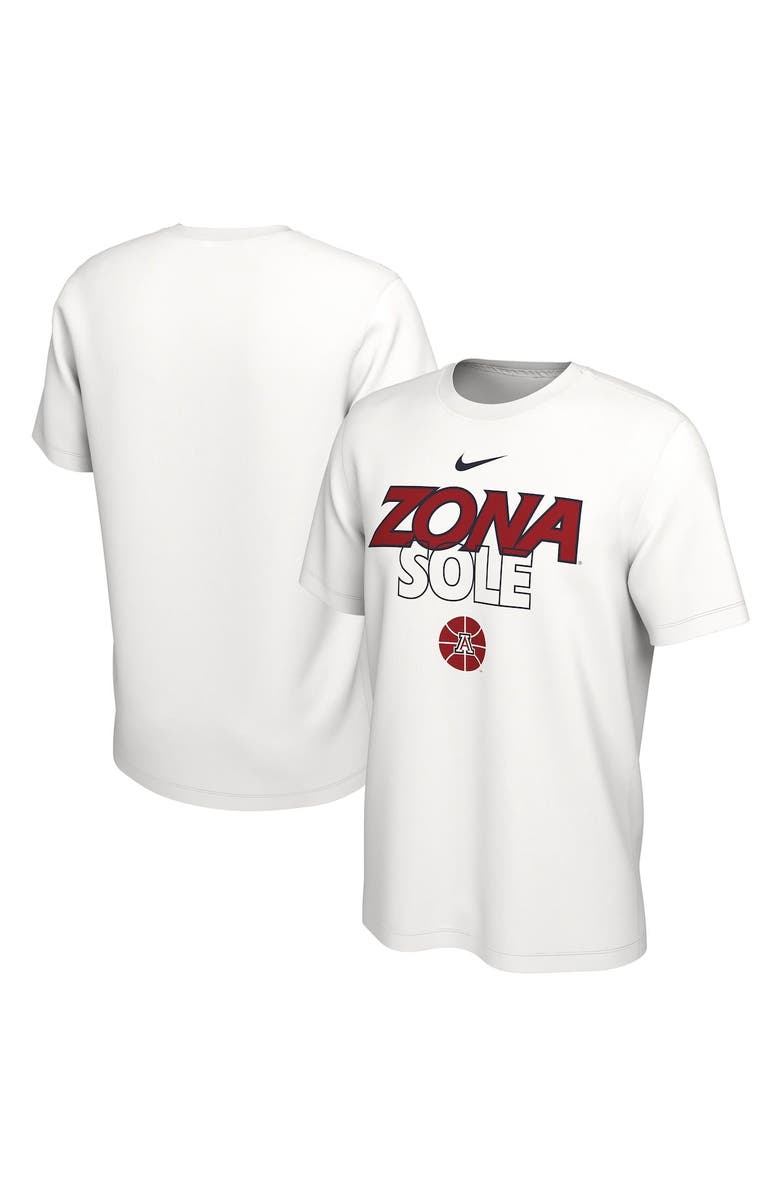 Nike White Arizona Wildcats 2023 On Court Bench T-Shirt, Main, color, 
