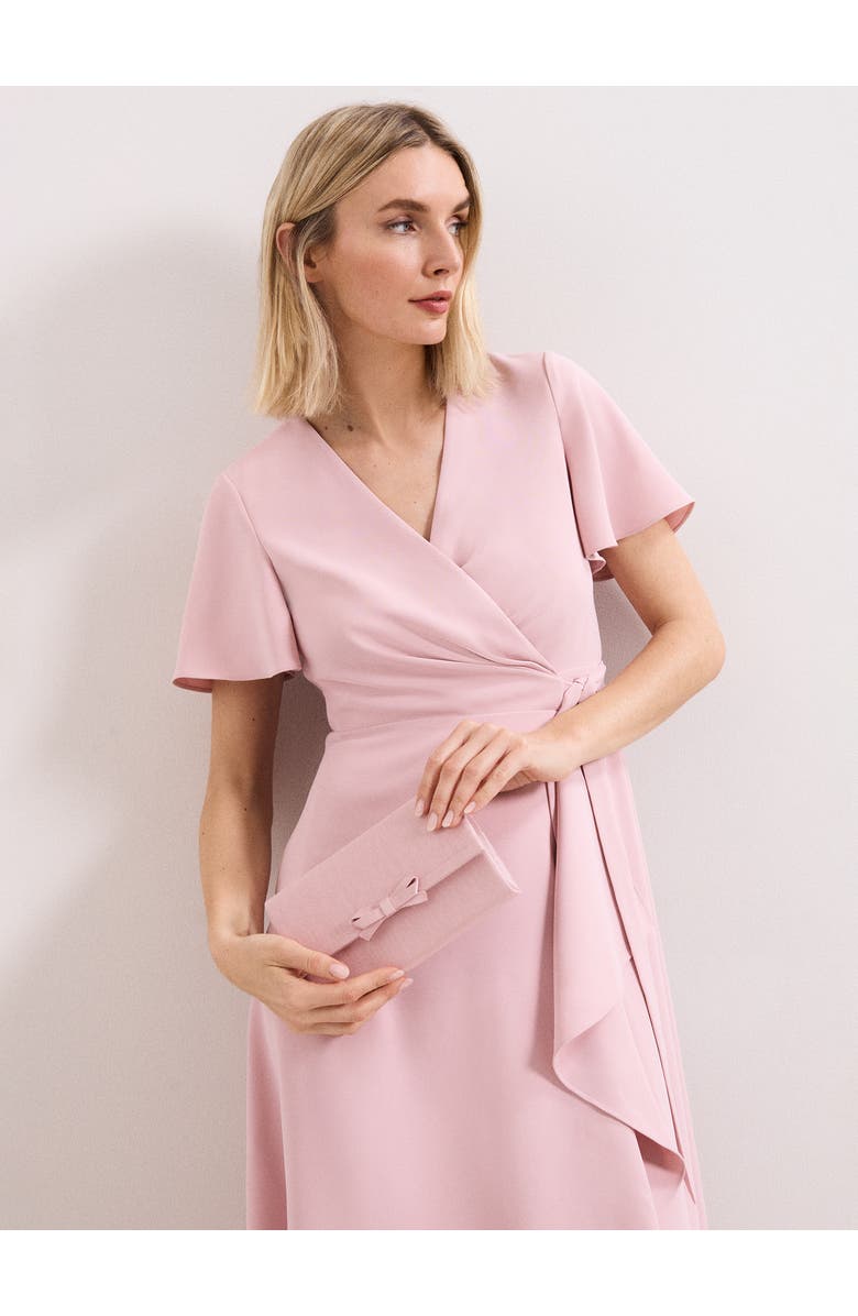 Phase Eight Grosgrain Bow Clutch, Alternate, color, Pale Pink