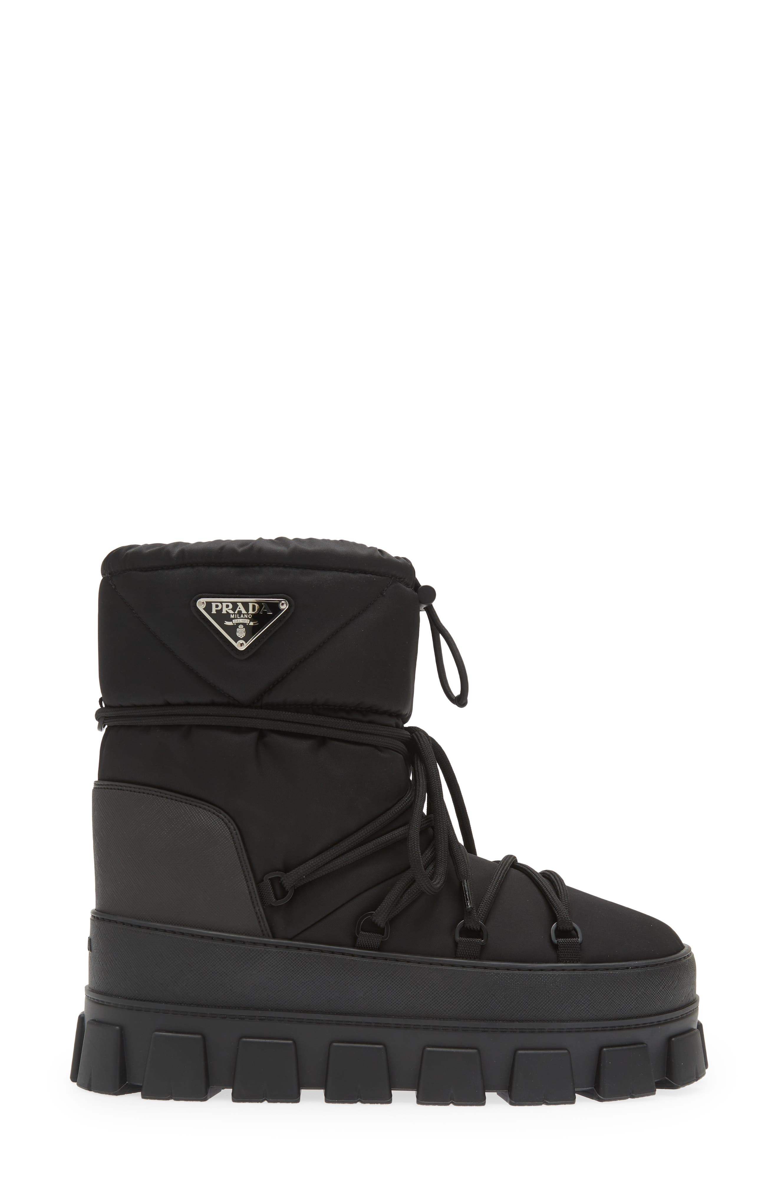 Prada Recycled Nylon Snow Boot, Alternate, color, 