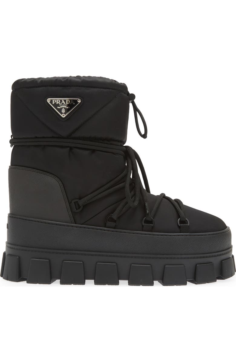 Prada Recycled Nylon Snow Boot, Alternate, color,