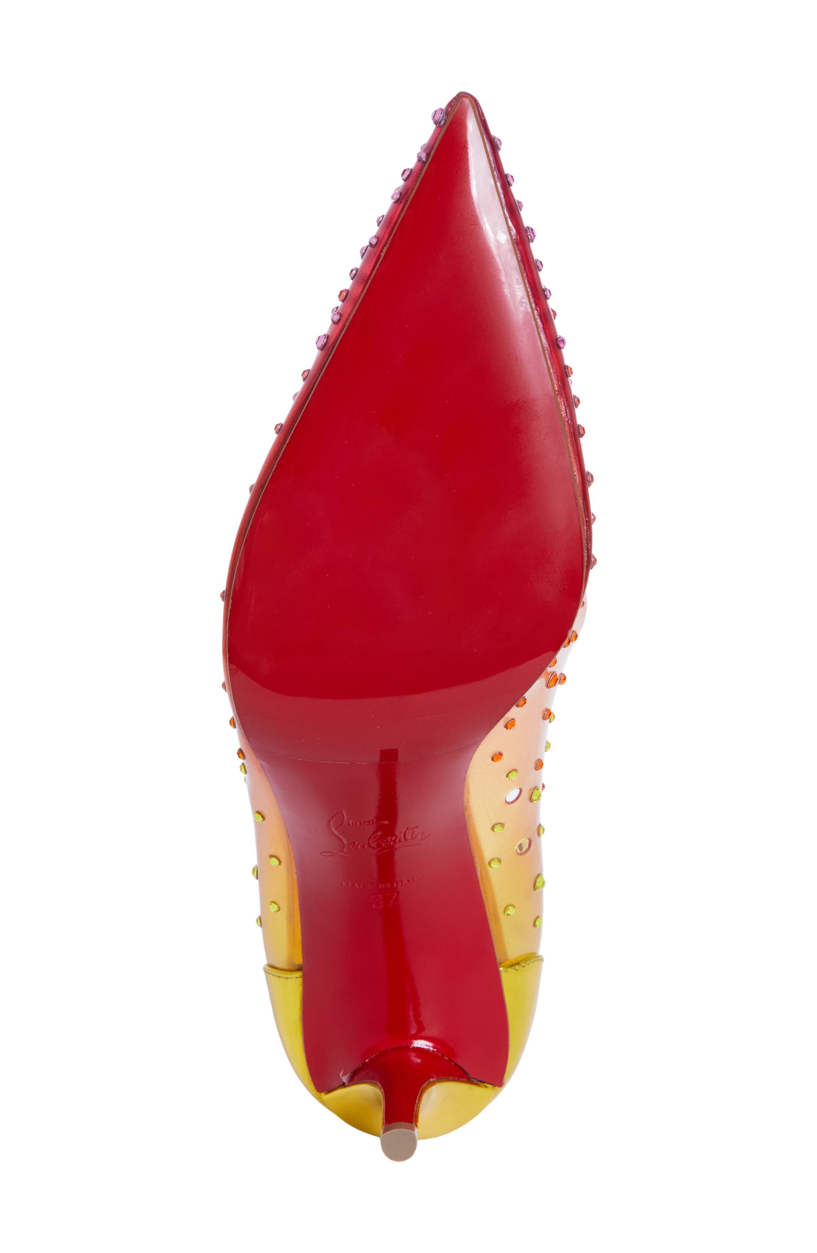 Christian Louboutin Pointed Toe Pump, Alternate, color, Vers Citronnade
