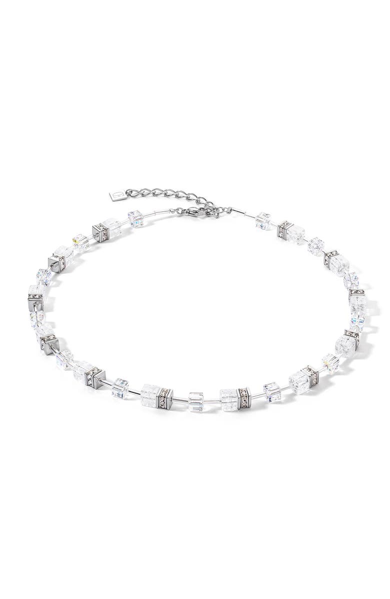 COEUR DE LION Geocube Iconic Nature Silver Necklace, Main, color, White