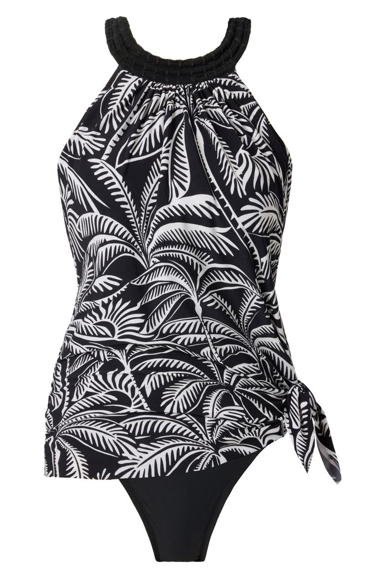 Hearts of Palm Molly One-Piece Swimsuit, Alternate, color, BLACK/ MULTI