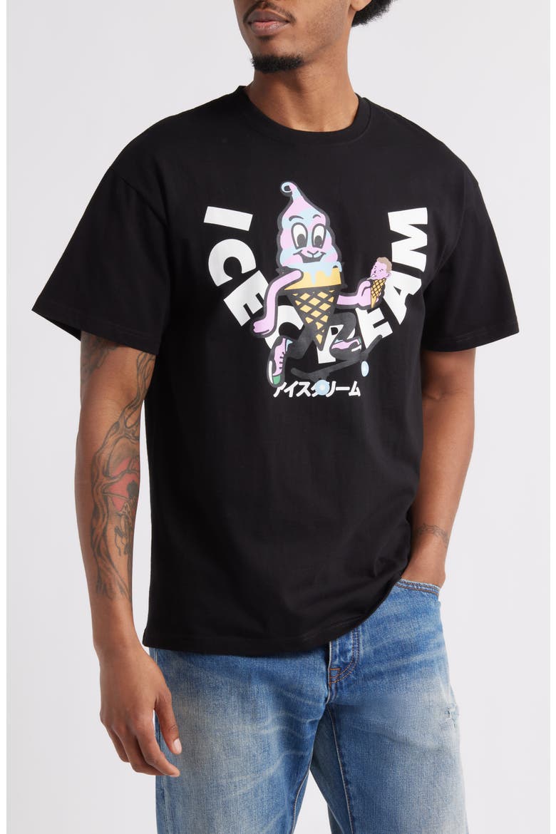Skate Cone Graphic T-Shirt, Main, color, BLACK