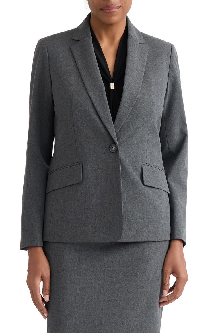 One-Button Jacket, Main, color, MODERN CHARCOAL