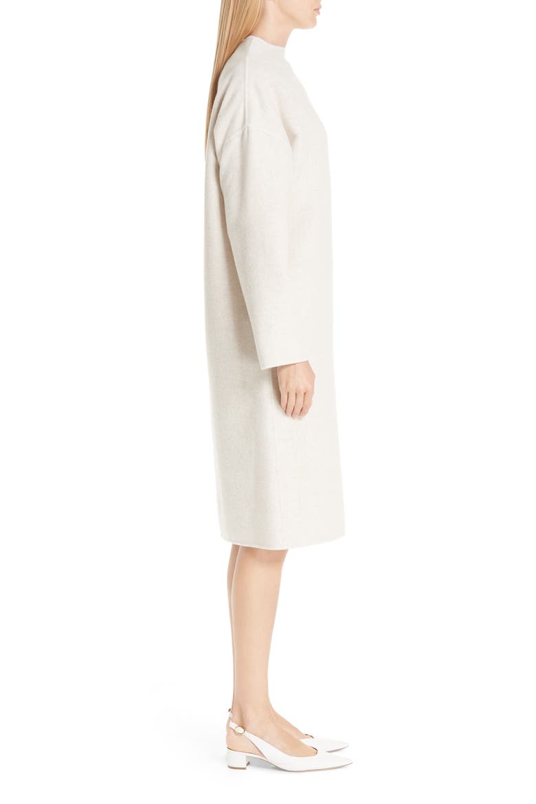 Funnel Neck Double Face Cashmere Sweater Dress, Alternate, color, BEIGE MELANGE