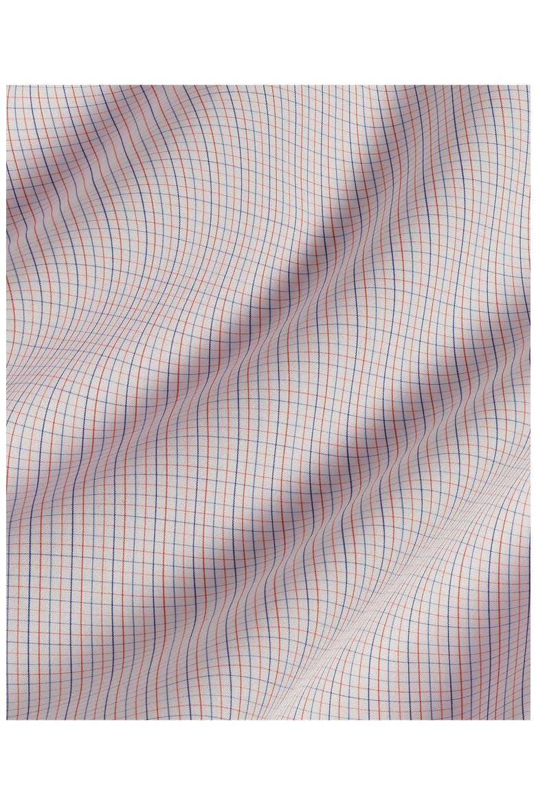 Trim Fit Check Cotton Dress Shirt, Alternate, color, WHITE/ MELON