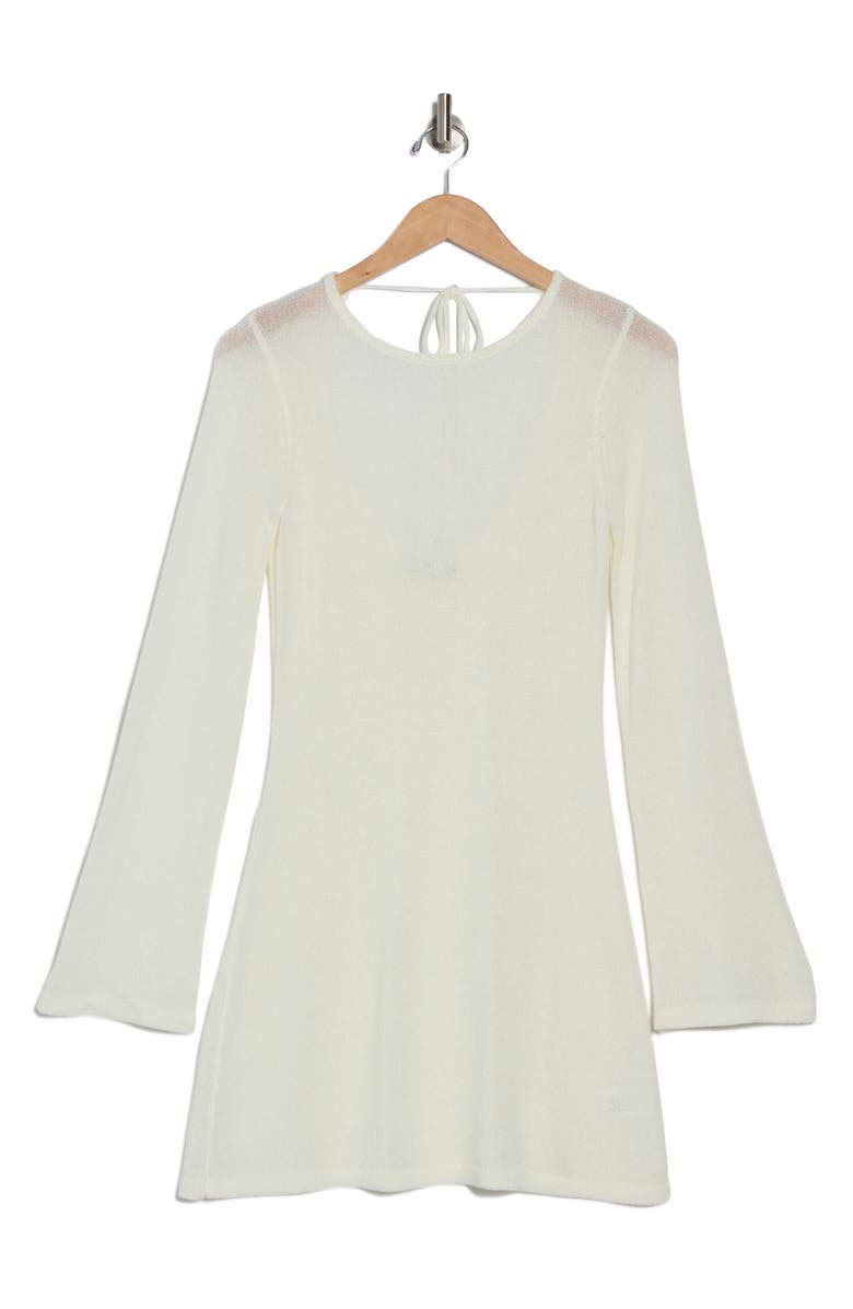 Lush Long Sleeve Cover-Up Dress, Alternate, color, Cream